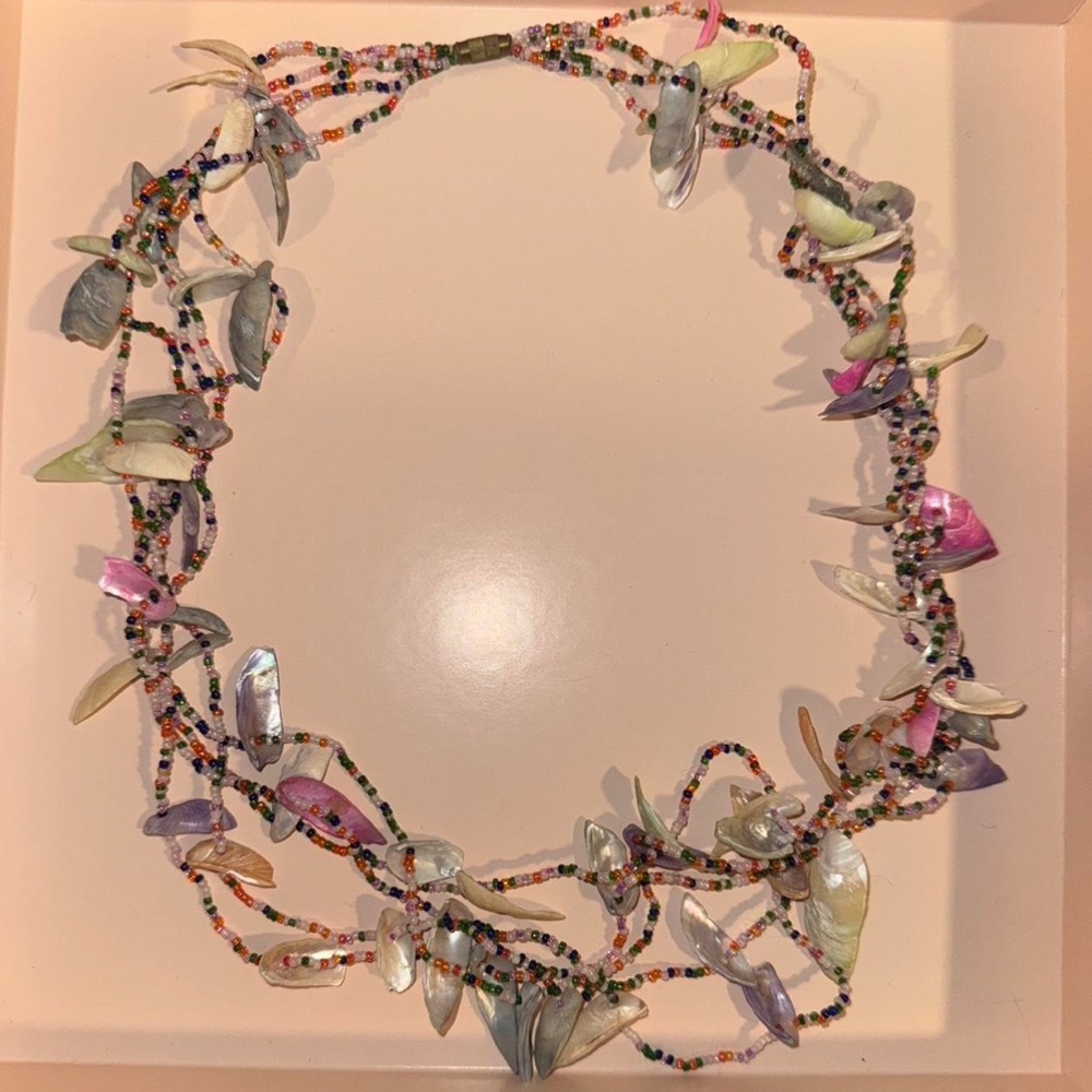 Multicolor Beaded Shell Necklace